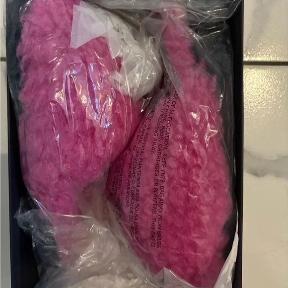 Kurt Geiger Pink Fuzzy with  Gold Accents - Picture 5 of 8